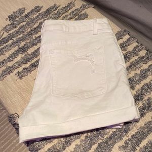 Ripped White Jean Shorts